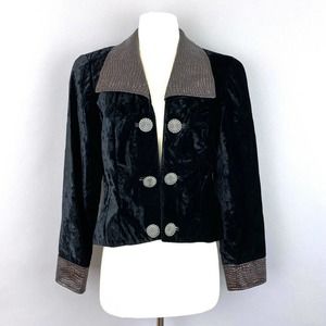 Double D Ranch Black Velvet Leather western jacket